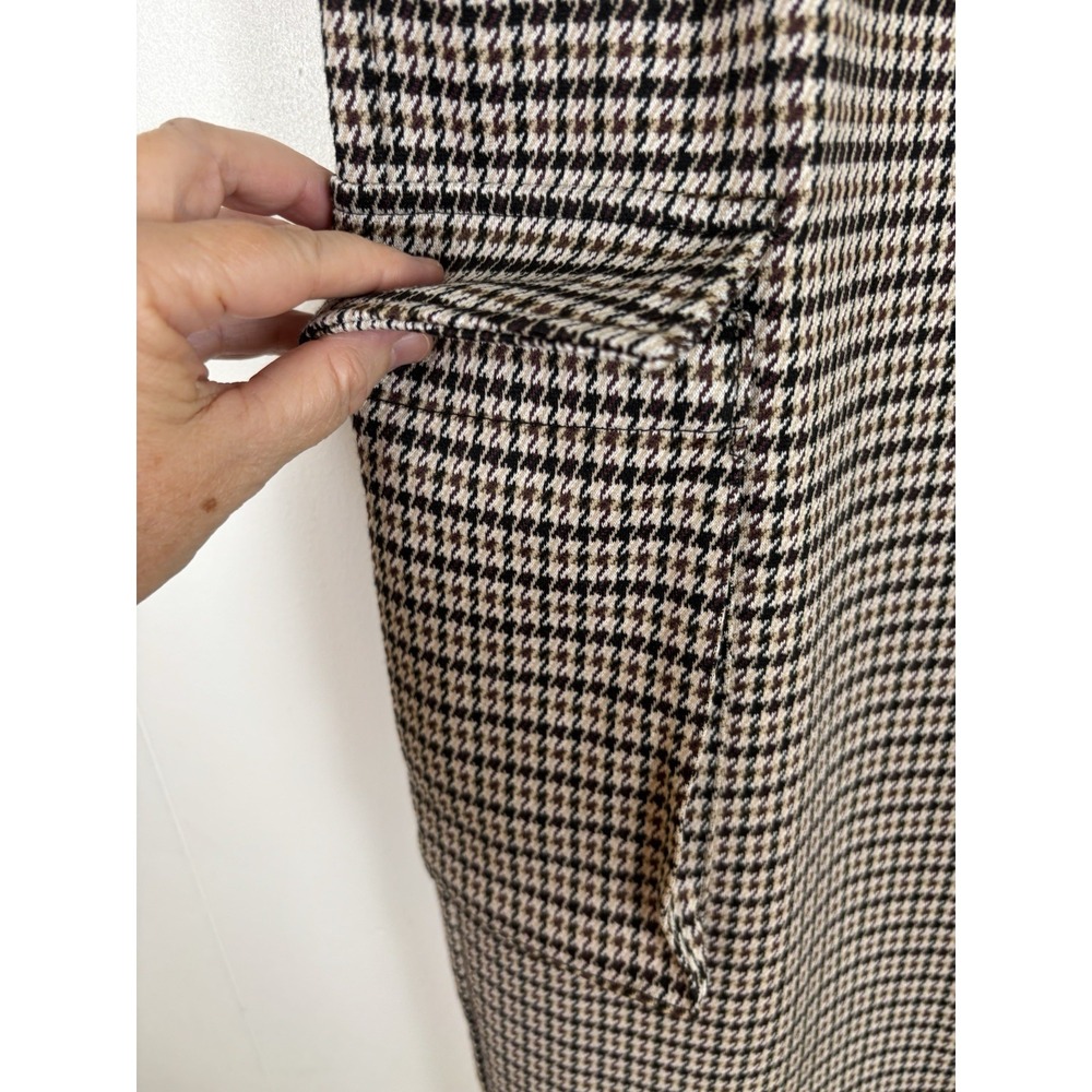 Forever 21 Men 36 Tan Black Cream Houndstooth Cargo-Inspired Knit Pants Straight - Picture 7 of 12
